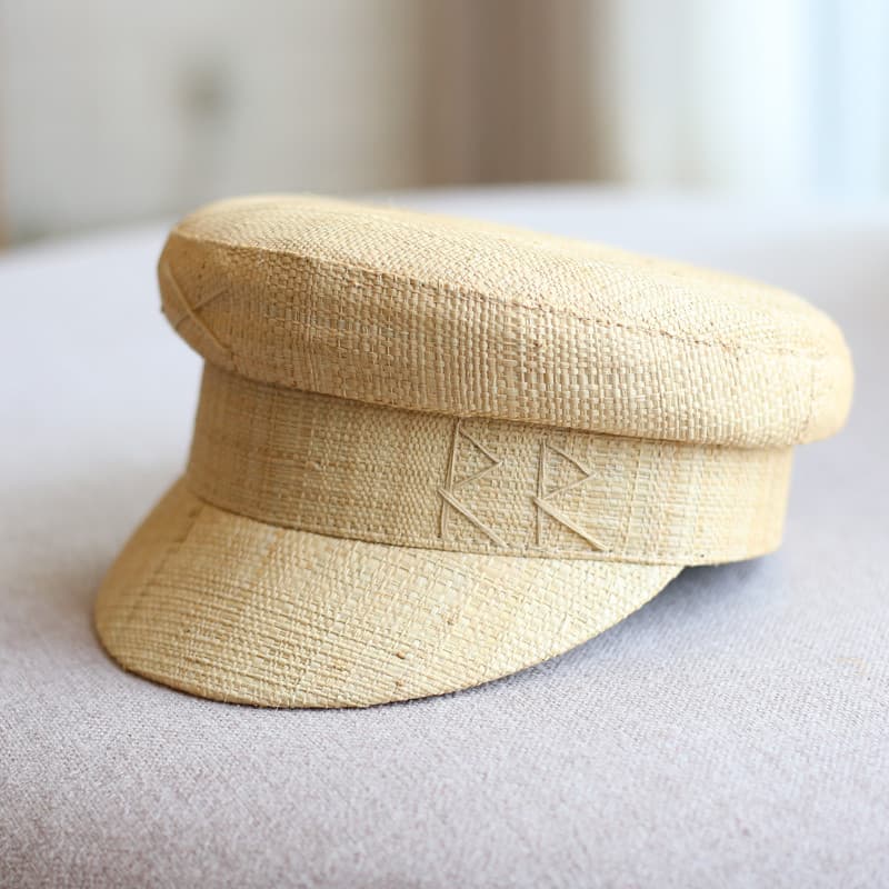 Estilo influenciador RR carta plana topo ráfia boné de palha chapéu de verão estilo Preppy estudante chapéu All-Match ab