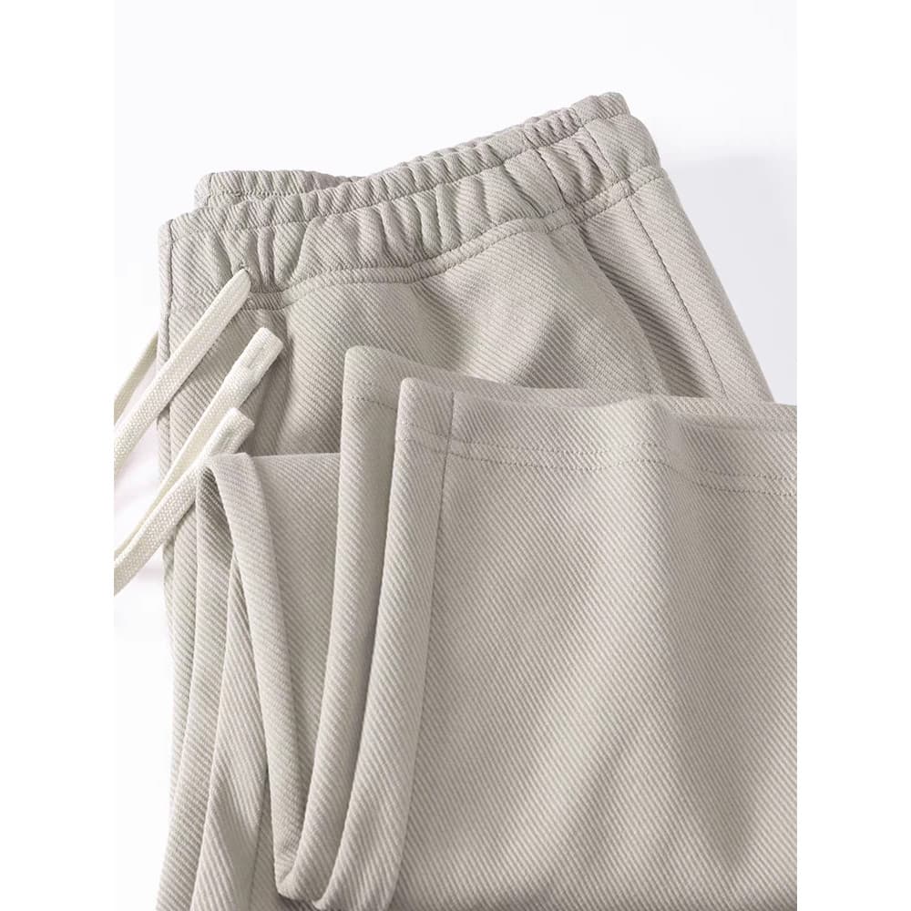 Primavera pesada outono novo estilo sarja calças de perna reta Drape High-End Sweatpants masculino solto All-Ma