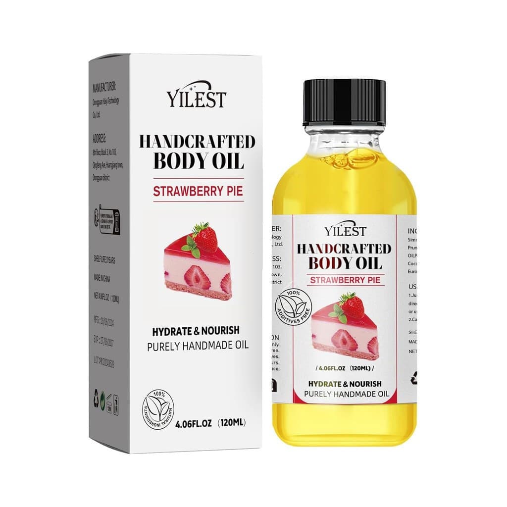 Óleo Corporal de Morango - Óleo Hidratante com Fragrância Natural, Adequado para Pele Seca (Óleo de Jojoba, de Amên