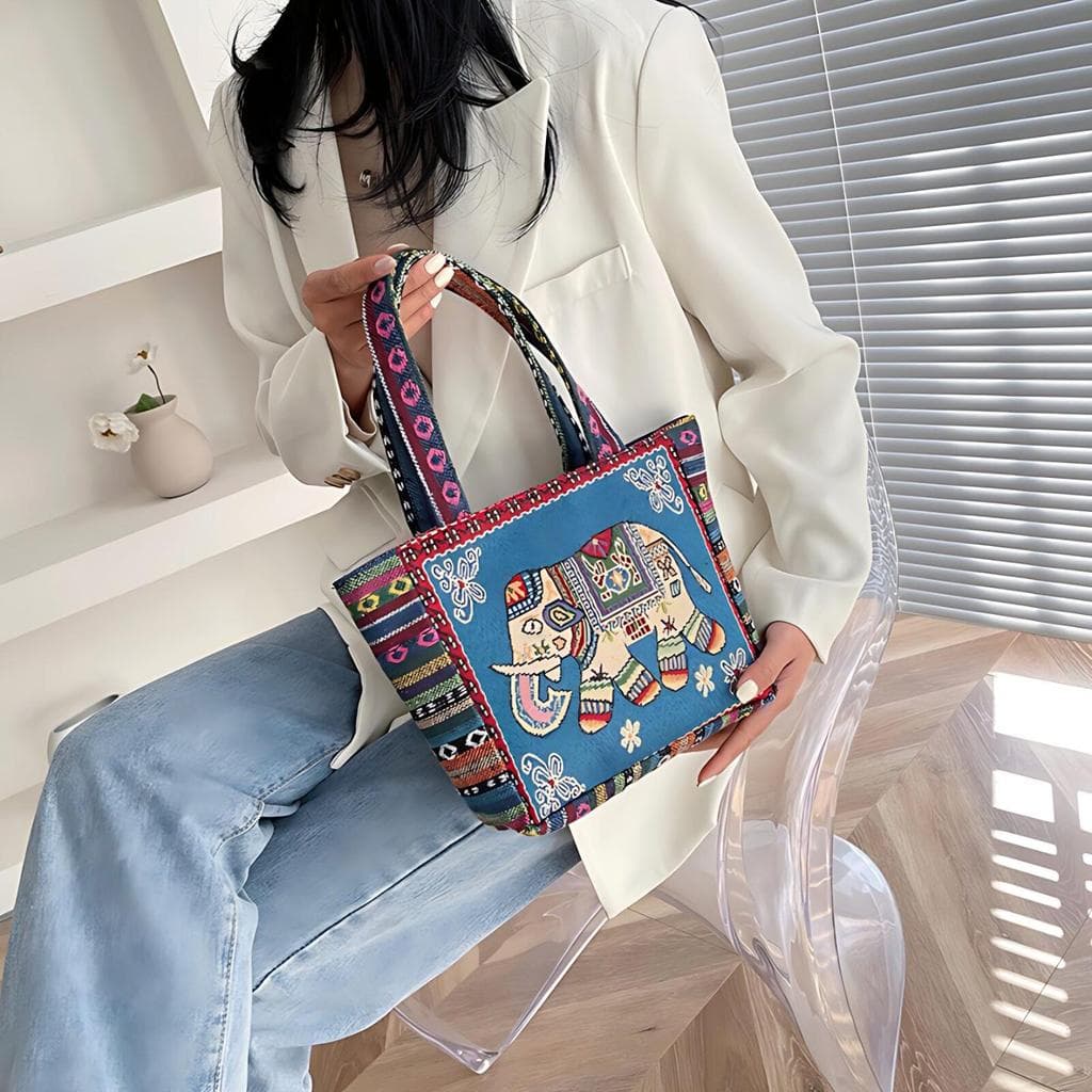 Comércio exterior Xinmatai estilo étnico elefante saco feminino simples escritório trabalho bolsa de mão bordado saco de