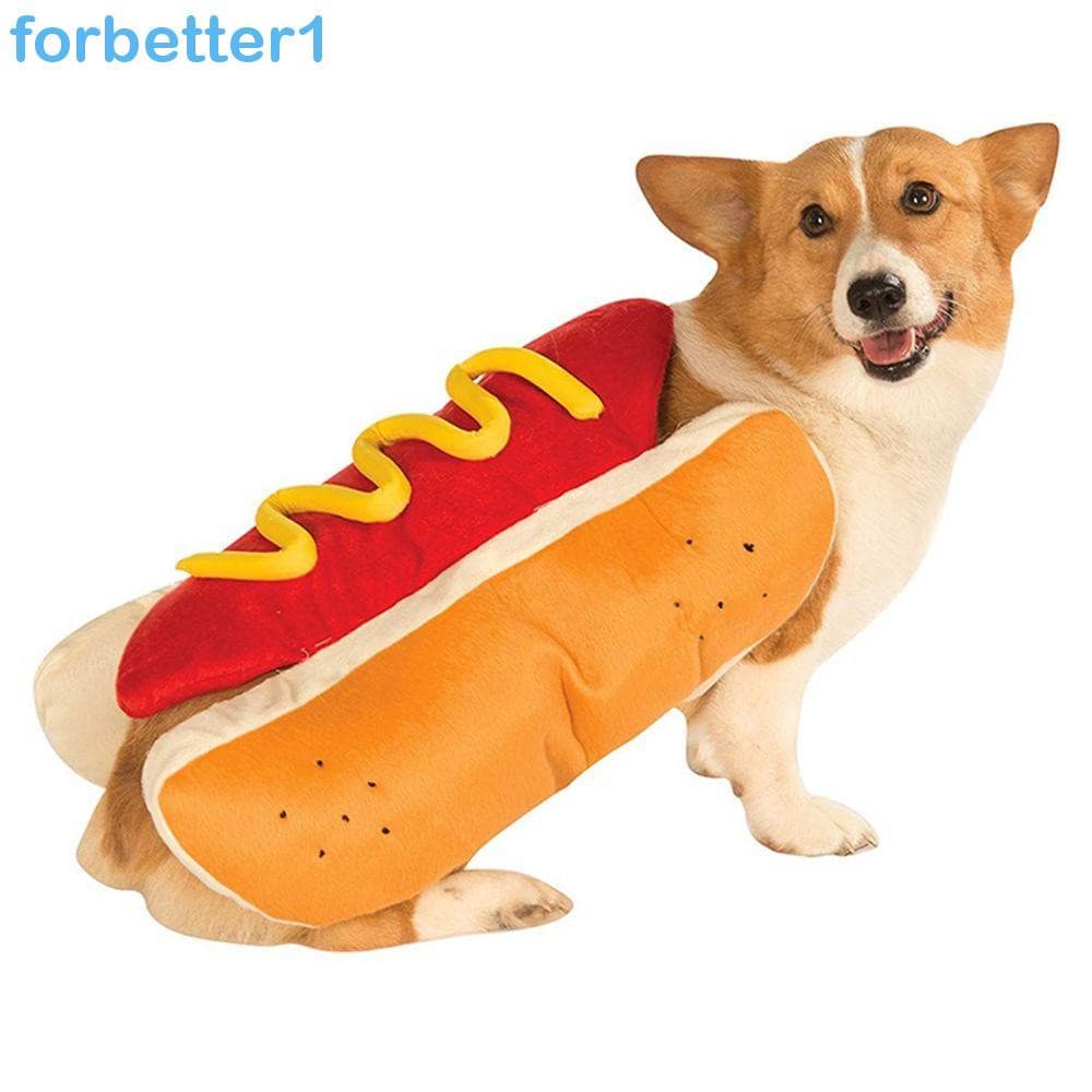 FORBETTER Roupa Fofa De Cachorro De Estimação Ajustável Hamburguer Pequena Média Engraçada Cosplay