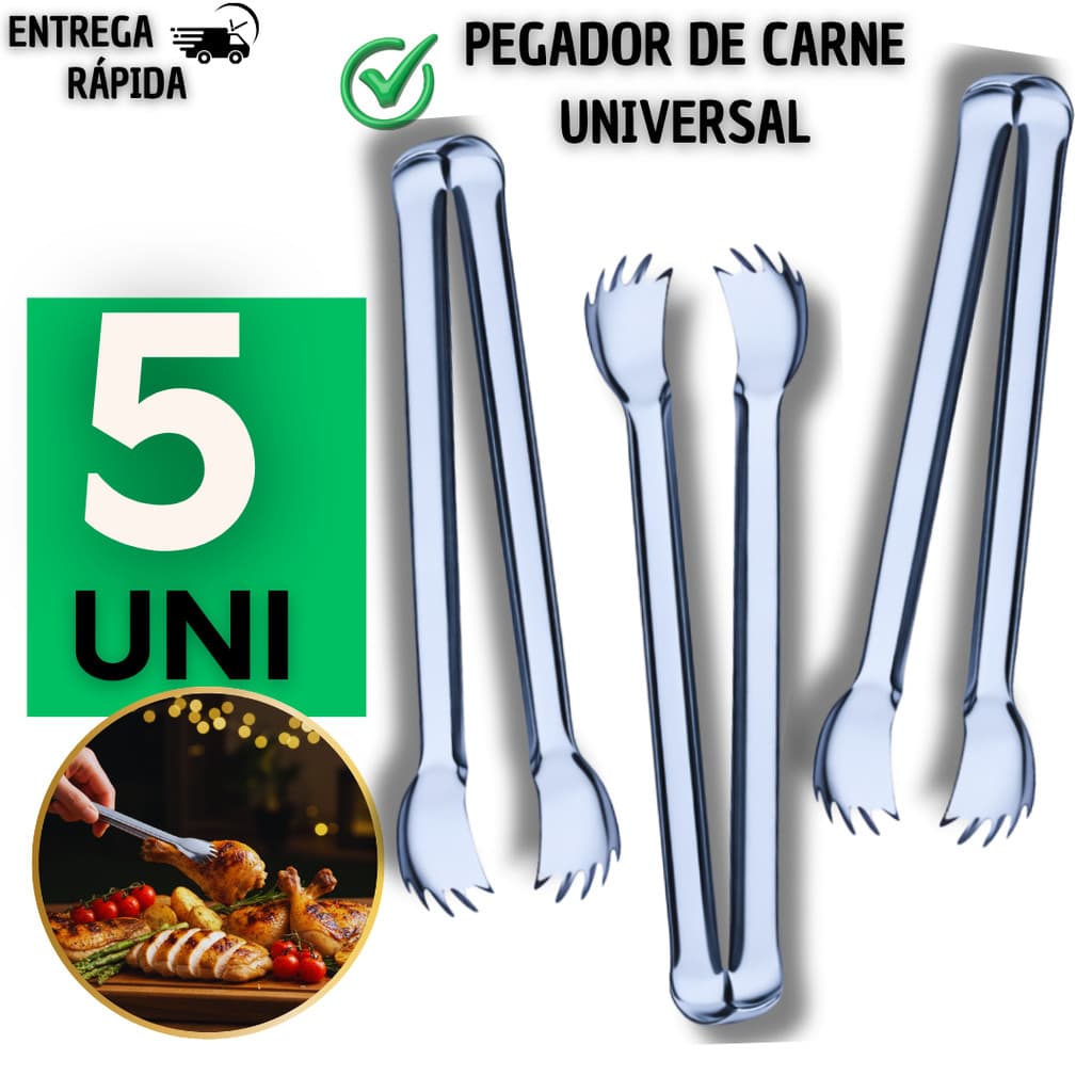 Mini Pegador Universal De Carne Churrasco Gelo Para Cozinha Inox Multiuso Variáveis Churascaria Restaurante Buffet