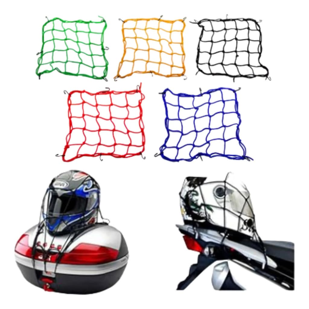 Rede Elástica Aranha Moto Bagageiro Baú Redinha 30x30