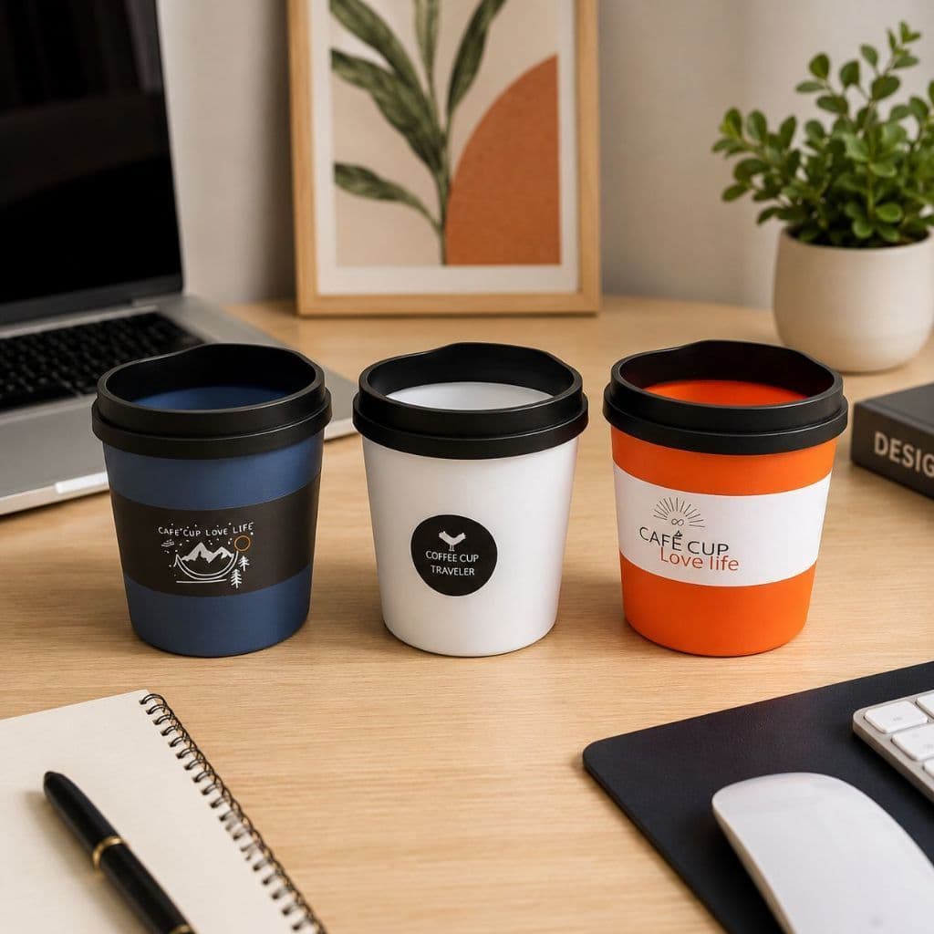 Mini Lixeira de Mesa Decorativa Formato Copo | Organizador de Resíduos para Escritório e Penteadeira