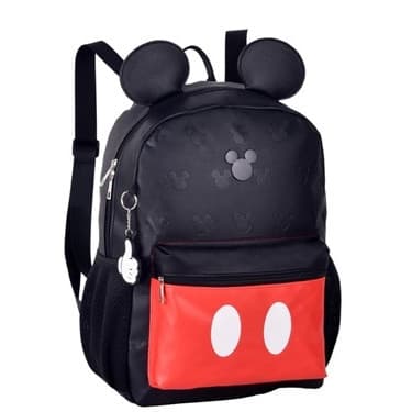 Mochila Juvenil Costas Mickey Mouse Com Orelhas Estilosa Unissex Pronta Entrega