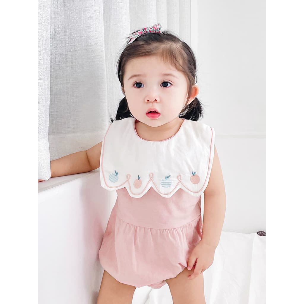 Roupas de bebê verão sem mangas macacão recém-nascido versão coreana dos desenhos animados bordado ins estilo macacão