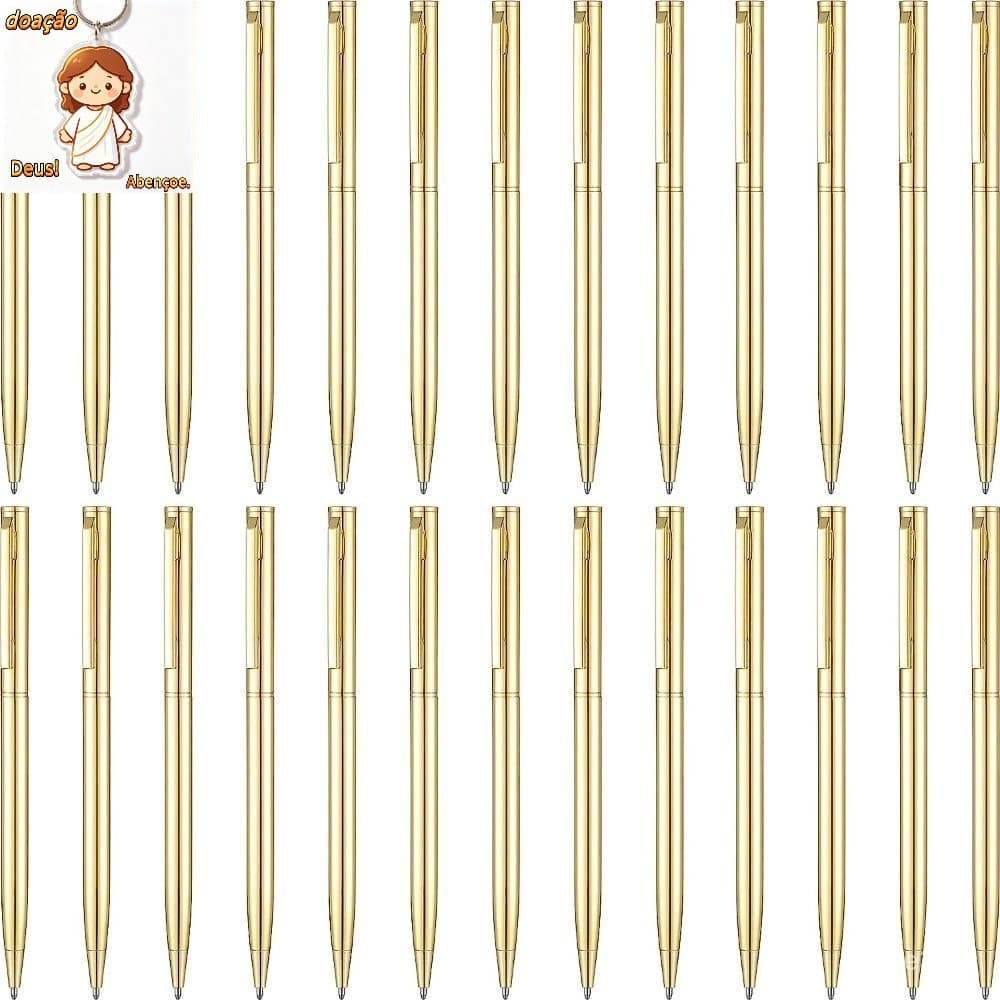 Canetas Esferográficas , Finas Metálicas Retráteis De 26 Peças Pretas Home