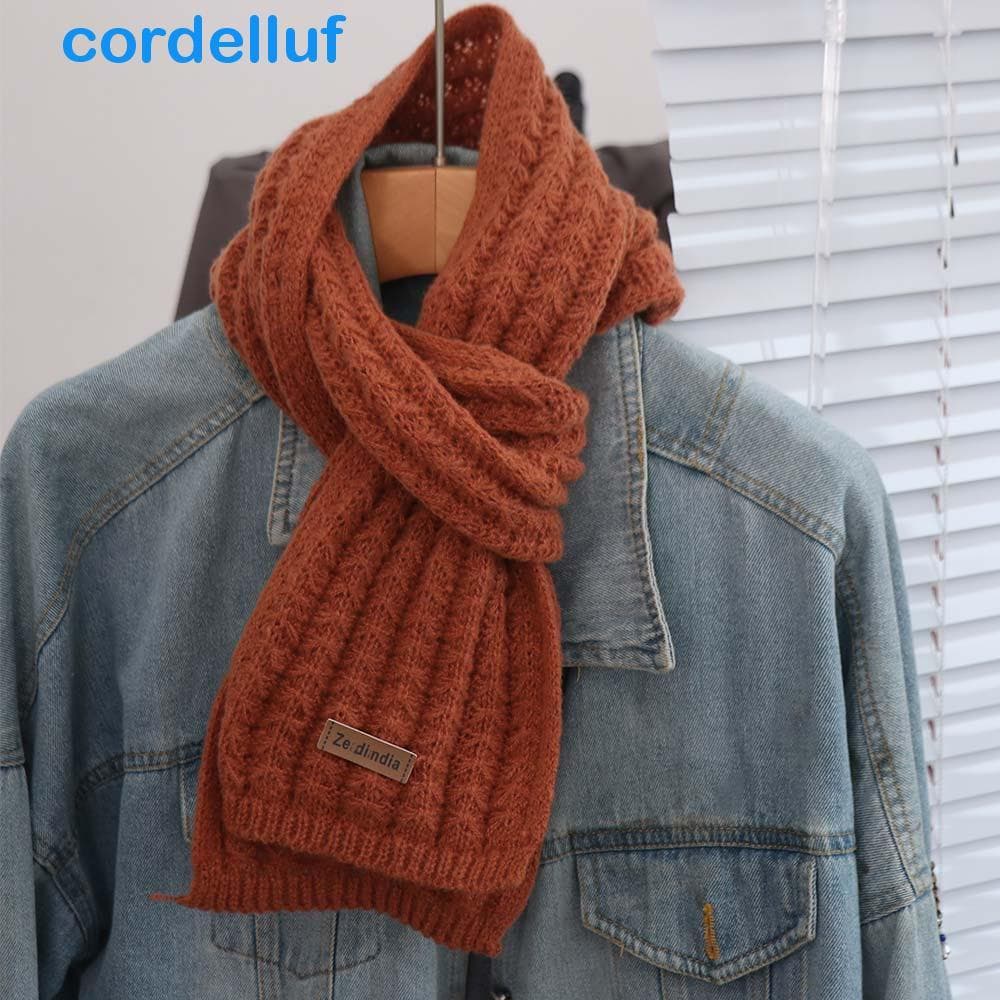 CORDELLUF Lenços De Malha De Inverno , Cachecol Grosso À Prova De Vento De Cor Sólida Casual Quente Para Homens E Mulher