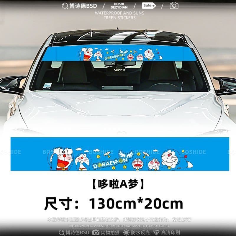 Adesivo decorativo para pára-brisa dianteiro e traseiro de carro, adesivo decorativo fofo de desenho animado, exclusivo,