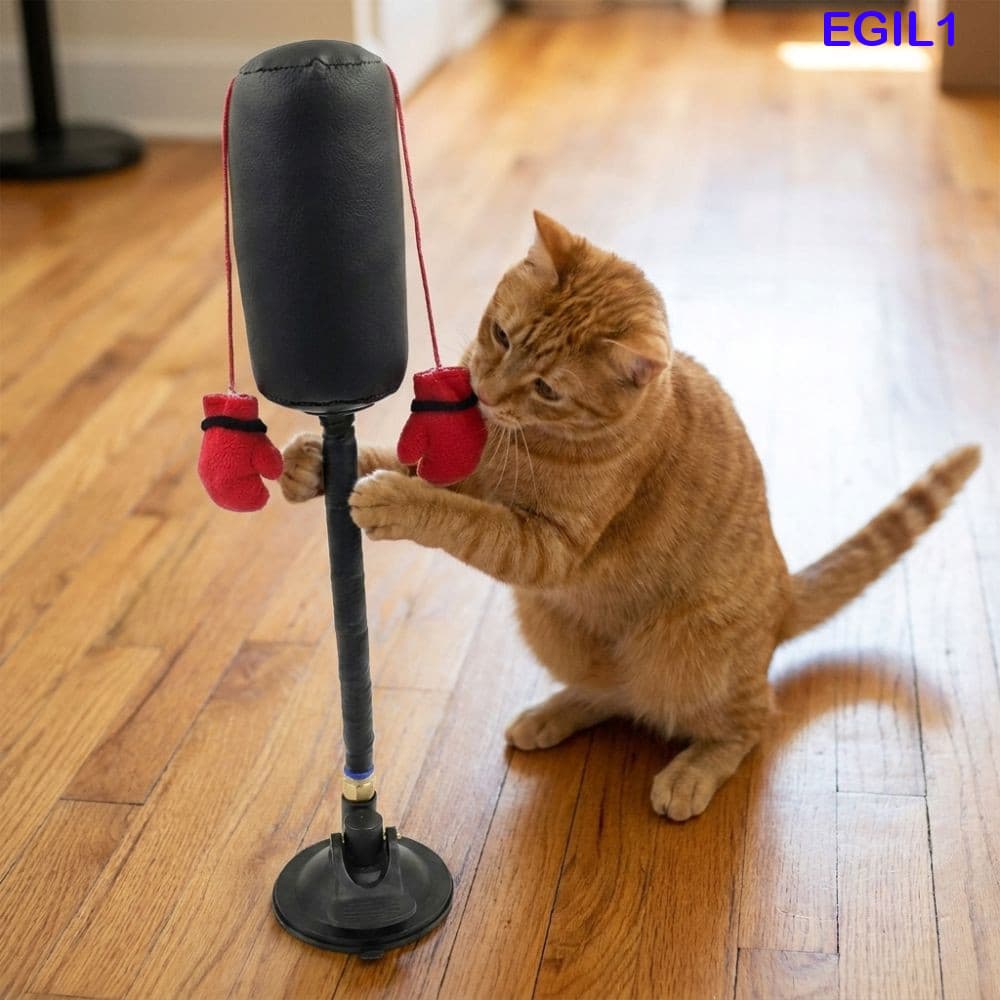 EGIL1 Brinquedo De Saco De Pancadas Para Animais De Estimação , Boxe Gatos Com Ventosa Resistente À Mordida Interativo