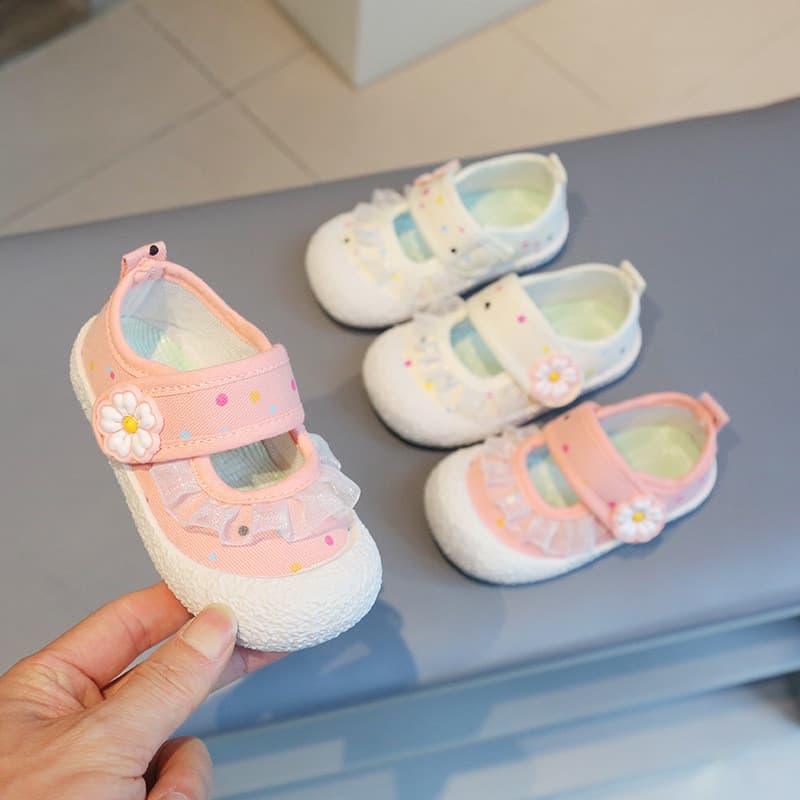 2025 primavera outono respirável 1-7 anos de idade crianças sapatos lona meninas boca rasa tênis do jardim de infância s
