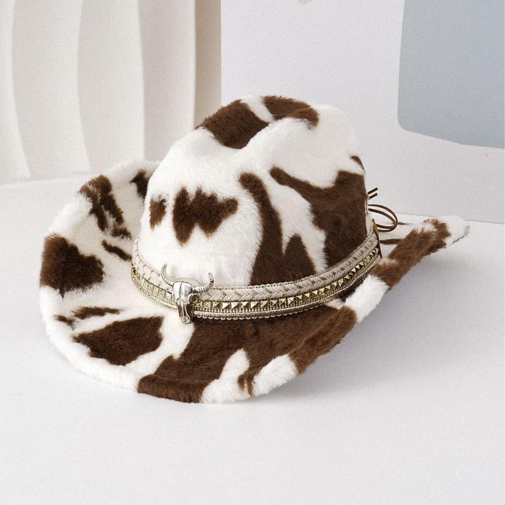 Outono inverno novo estilo vaca impressão leopardo impressão chapéu superior moda pelúcia quente bacia chapéu influencia