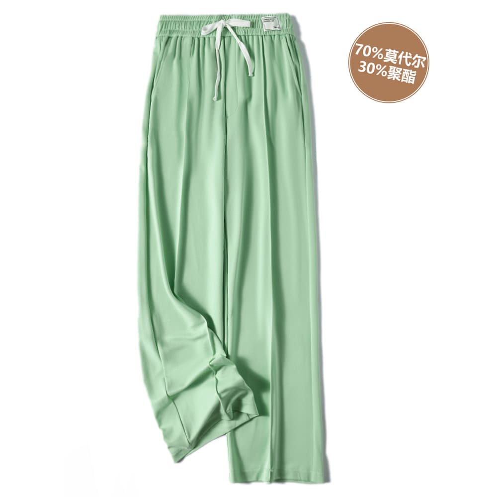 Jiangnancang||Desconto de marca Calça feminina com cordão e sensação de pele, não desbota, perna larga, calça Casual esp