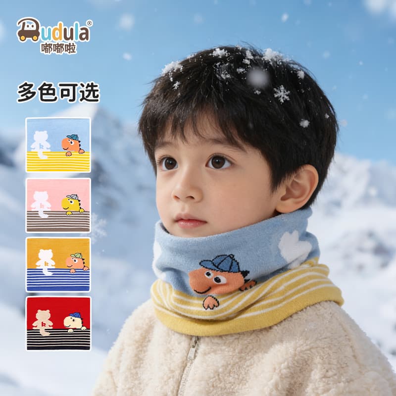 Doodle outono inverno infantil crianças dos desenhos animados babador meninos meninas pulôver cachecol à prova de vento