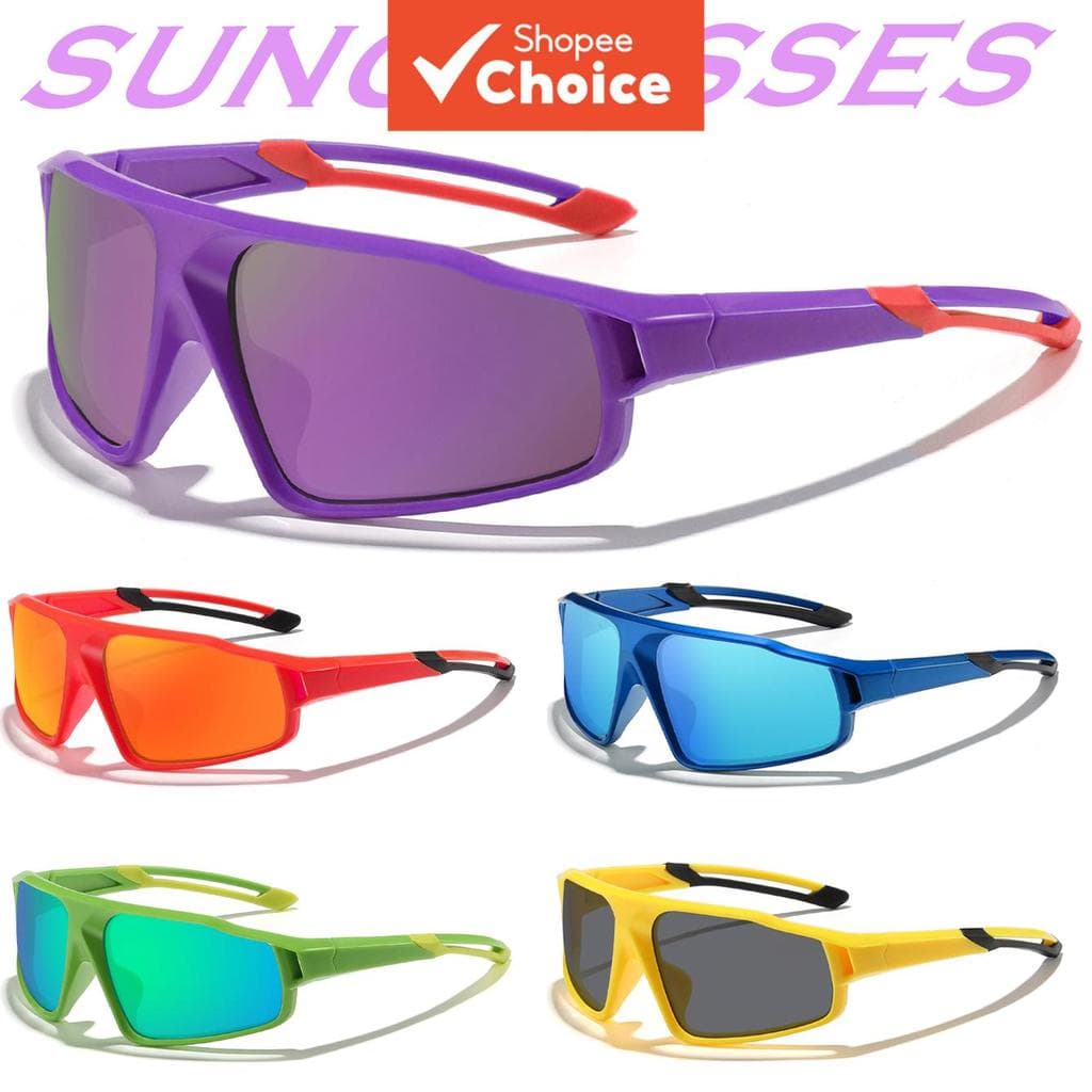 Óculos De Sol Esportivos Unissex Uv400 À Prova De Vento Com Lentes De PC Armação Flexível Para Ciclismo , Corrida , Pesc