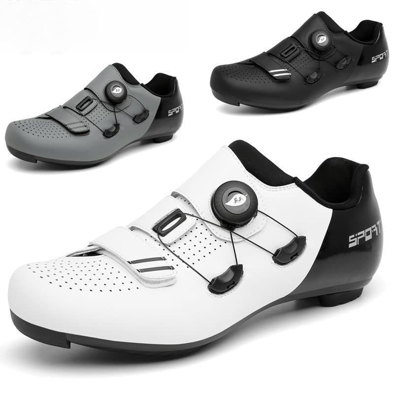 Novo Lett Sapatos Profissionais de Ciclismo para Mountain Bike, Respiráveis, Brancos, Tamanho Grande, Modelo com Fecho d
