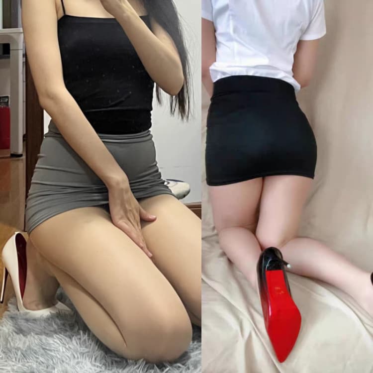 Verão mais magro olhar Pseudo-mãe sem forro linda saia apertada saia de meio comprimento elástico limitado passo esqui