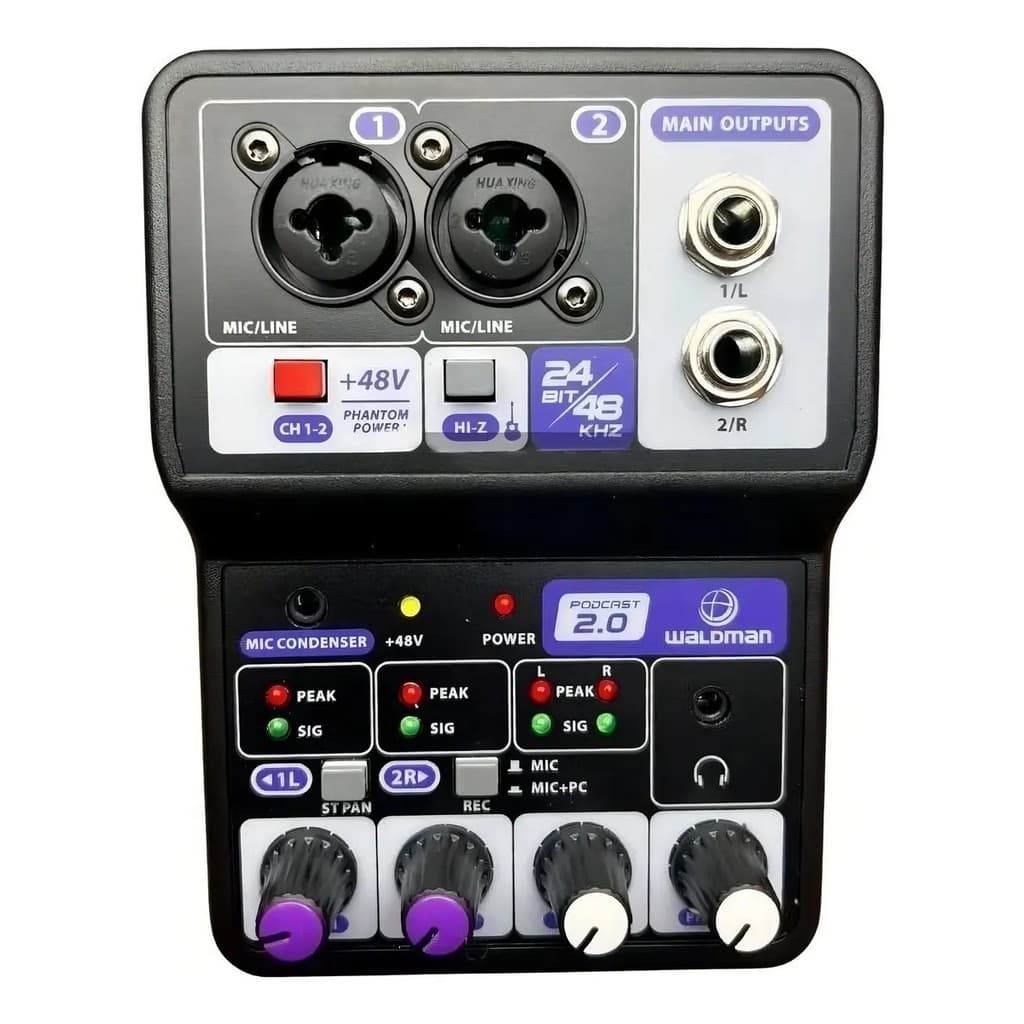 Mesa Som Podcast 2.0 2 Canais C/ Interface De Áudio Waldman