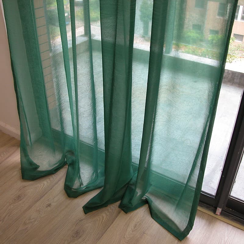 Simples moderno semitransparente gaze sala de estar sala de jantar quarto cortina sentir bom verde escuro gaze cortina v