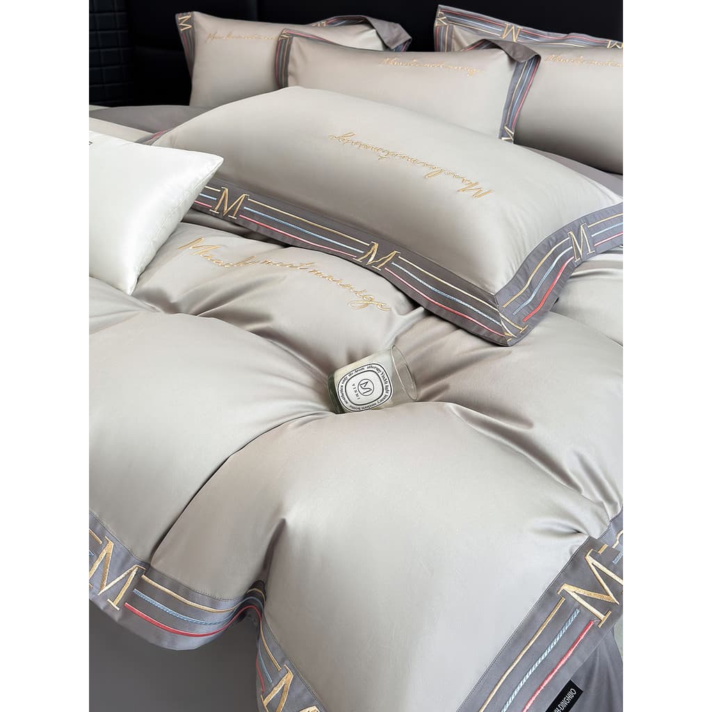 High-End luz luxo algodão pelúcia conjunto de quatro peças 100 algodão puro novo estilo lençol colcha capa quatro estaçõ
