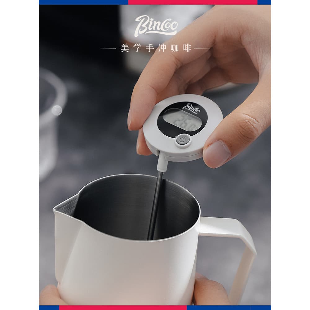 Bincoo termômetro medição de temperatura da água café leite espuma termômetro mão-poring pote temperatura agulha domésti