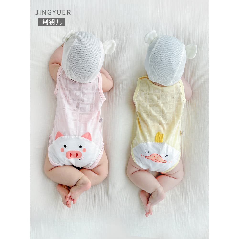 Bebê roupas de bebê verão macacão bebê menina menino fino macacão colete recém-nascido macacão