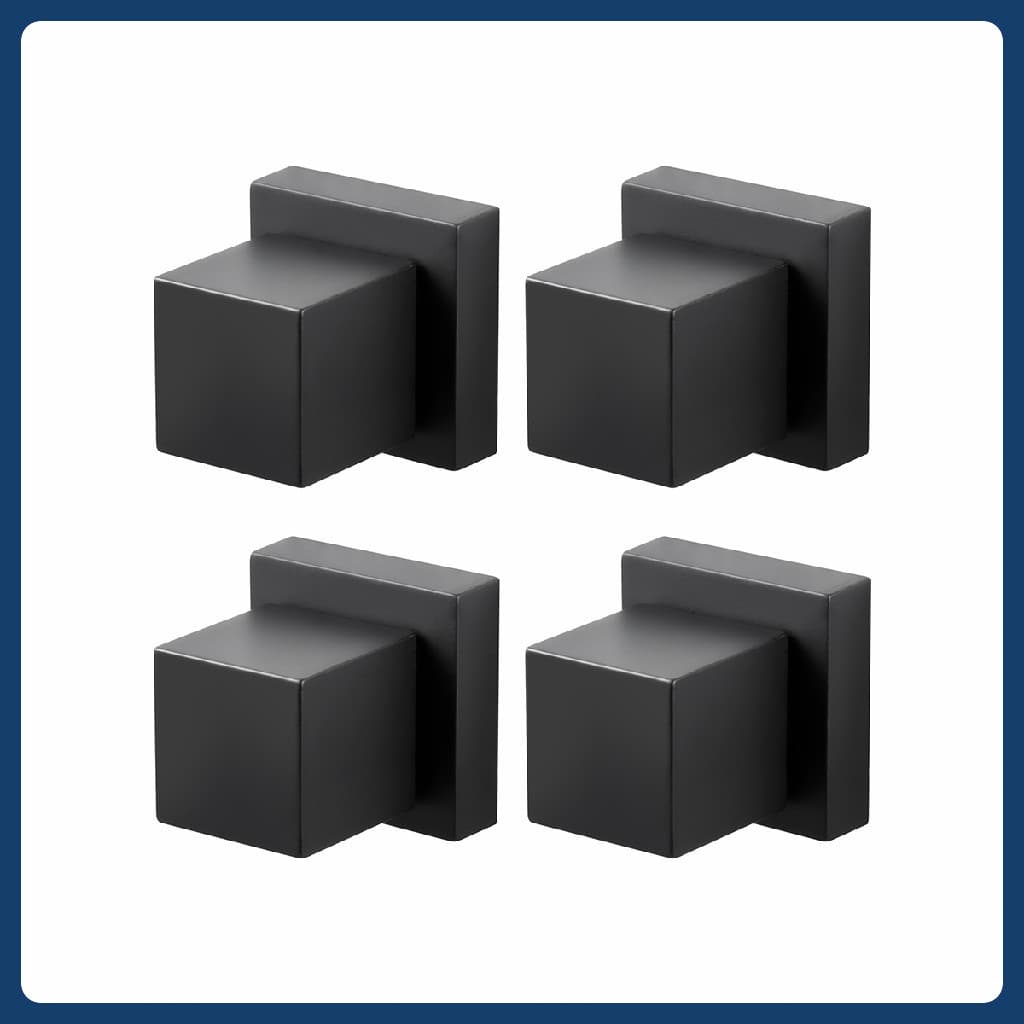 Kit 4 Acabamentos Para Registro Deca Quadrado Preto Chuveiro