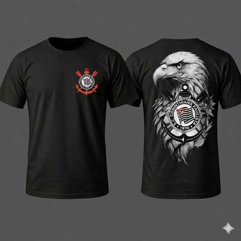 Camiseta Do Corinthians Timão Masculina Feminina Gaviões Torcida Fiel 100% algodão premium P ao G3