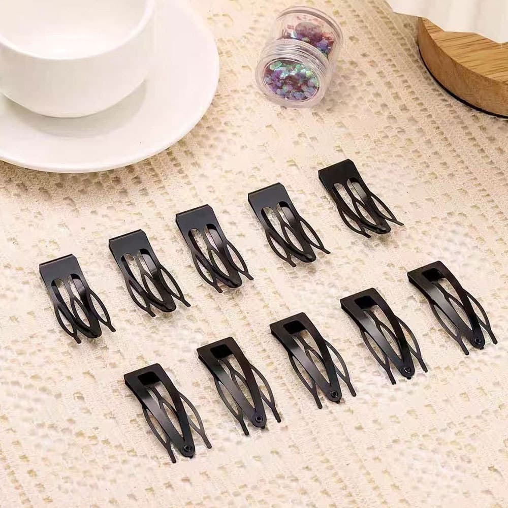 Grampos De Cabelo BB De Metal Da Moda Feminina Presilhas Laterais Ocas 10 Pacotes De 5/7 Cm