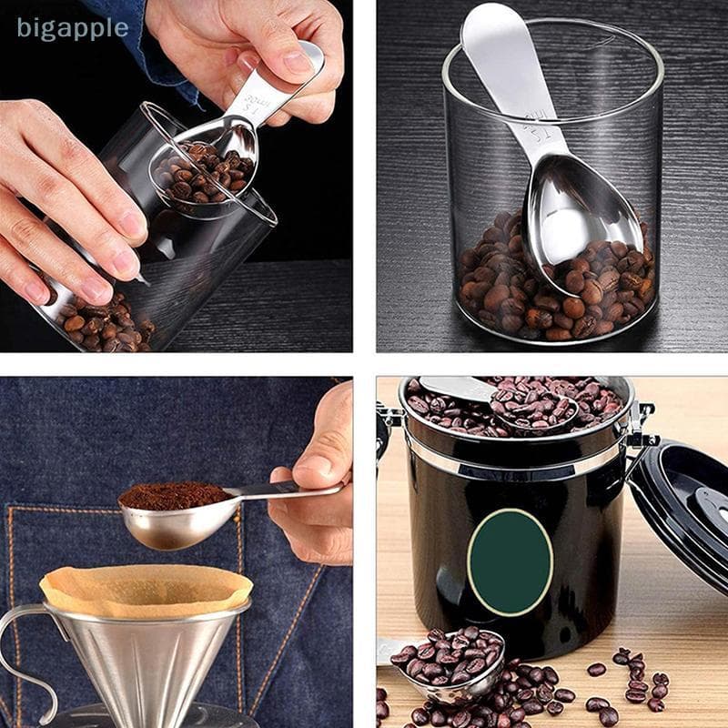 (big88apple) Colher De Café De Aço Inoxidável E Medidora Utensílio Com Graduada Ergonômica Precisa Nova