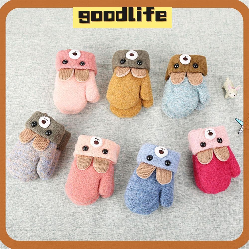GOODLIVE Luvas De Malha Elásticas Quentes Para Bebês Recém-Nascidos Grossos E
