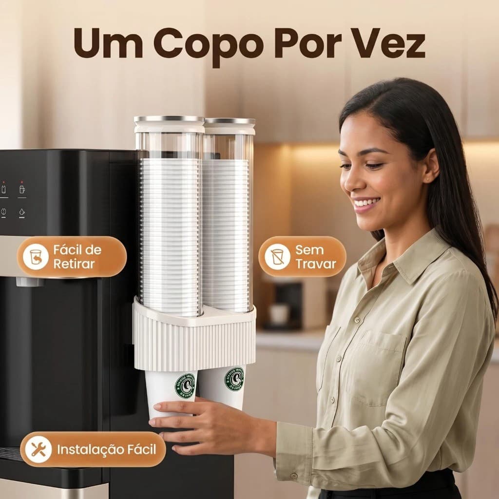 Dispense Suporte Porta Copos Autoadesivo Decorativo Organizador Sem Furos Água Prático