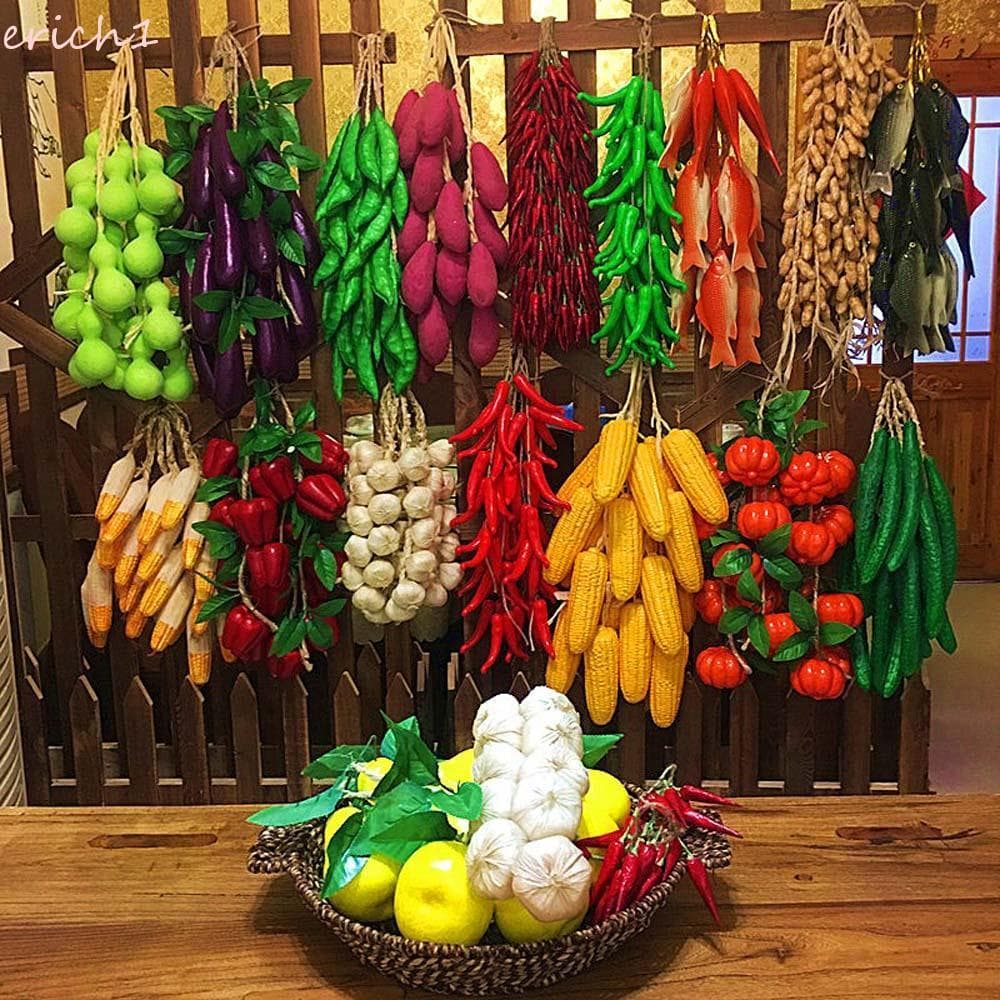 ERICH1 Legumes Artificiais DIY Casa Fotografia Adereços Decoração Espetos De Pimentão De Parede De Frutas