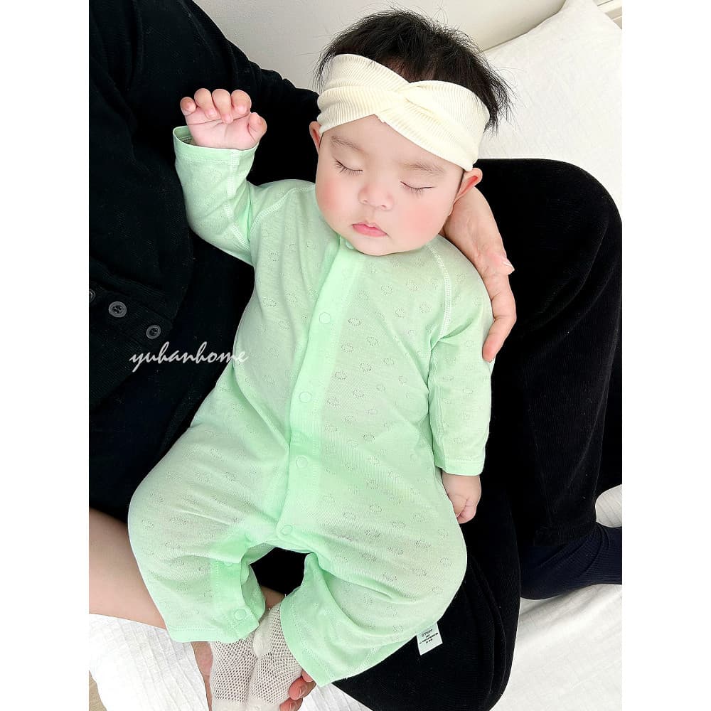 Roupas infantis verão manga comprida estilo fino Modal algodão classe a ar condicionado roupas pequeno mês-idade macacão