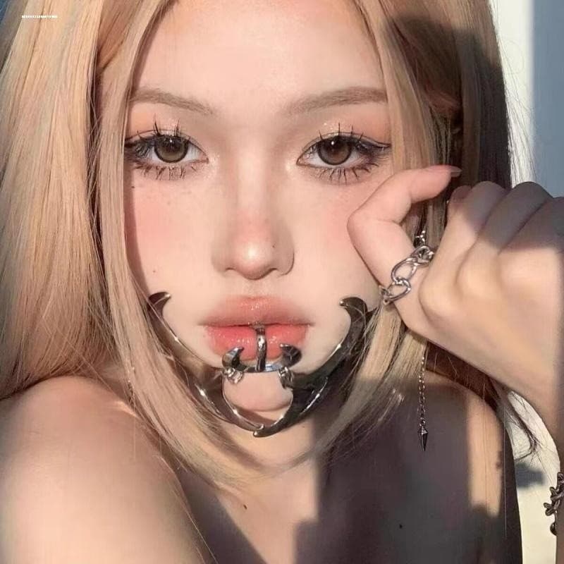 Cyberpunk máscara de Metal acessórios para nariz acessórios faciais nicho em formato especial tecnologia estilo brincos