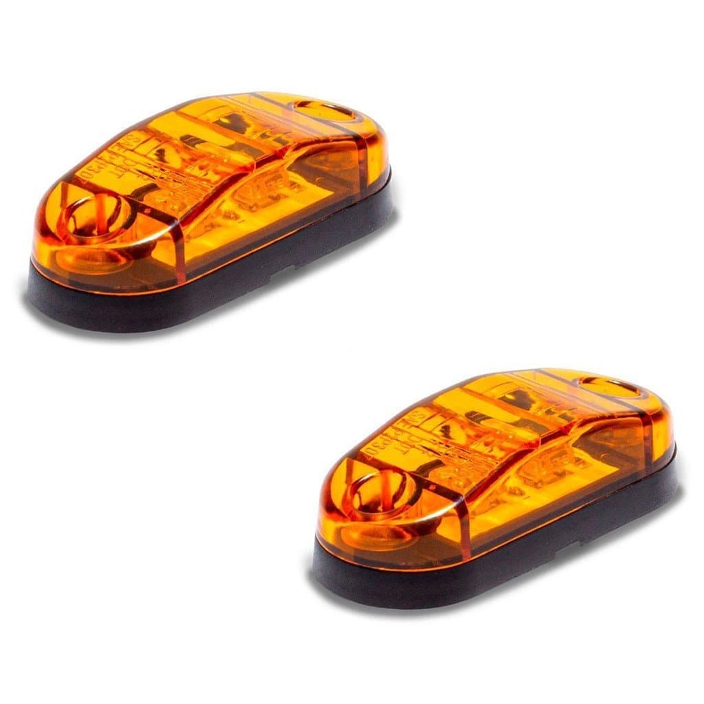 Kit 2 Luzes Piscantes De Marcador Lateral 2 LEDs 12V 24V Alto Brilho Universal