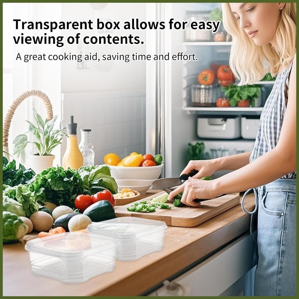 Recipientes De Armazenamento De Frutas À Prova De Vazamento Transparente Recipiente De Alimentos Geladeira Caixa Tampas