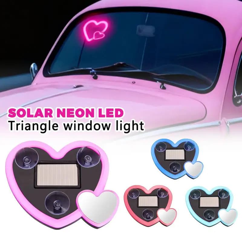 Atmosfera De Amor Movida A Energia Solar Universal LED Luzes De Janela De Carro Néon Triangular