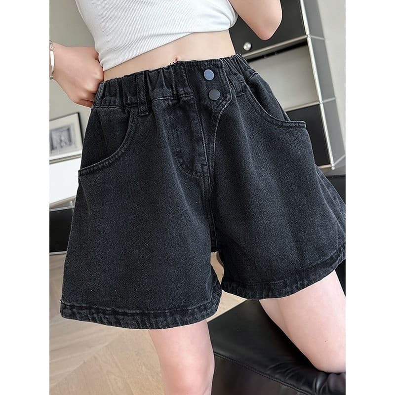 Meninas Denim Shorts 2026 novo estilo calças estilo ocidental grandes crianças verão moda meninas verão estilo fino calç