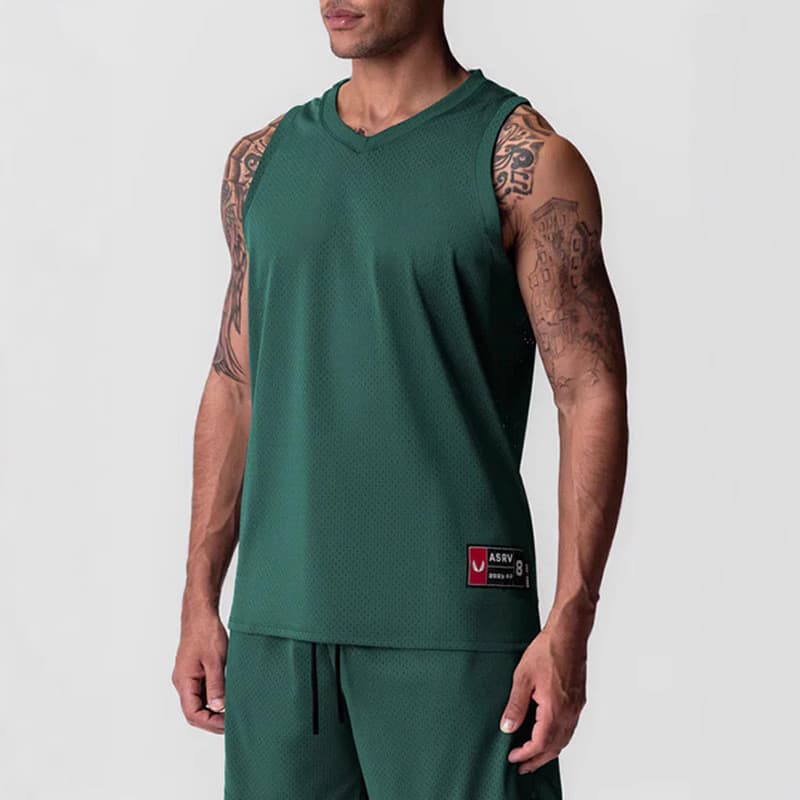 ASRV novo estilo de Fitness masculino colete esportivo americano estilo fino Street Wear gola coração malha masculina de