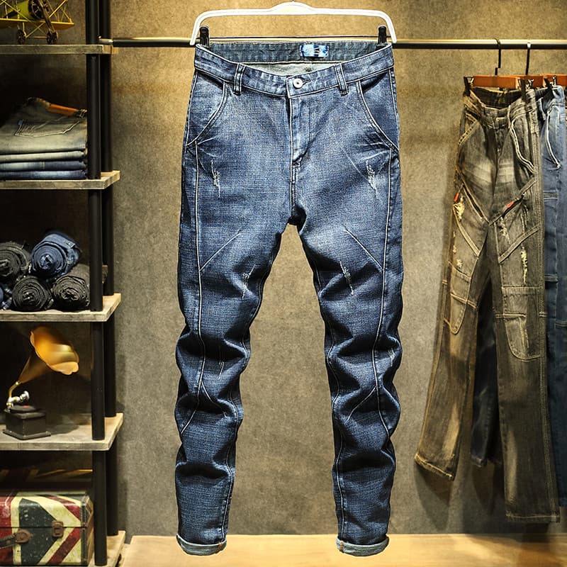 Calças de brim masculinas magro-ajuste calças magras primavera outono wear Street wear outono calças masculinas 2019 nov