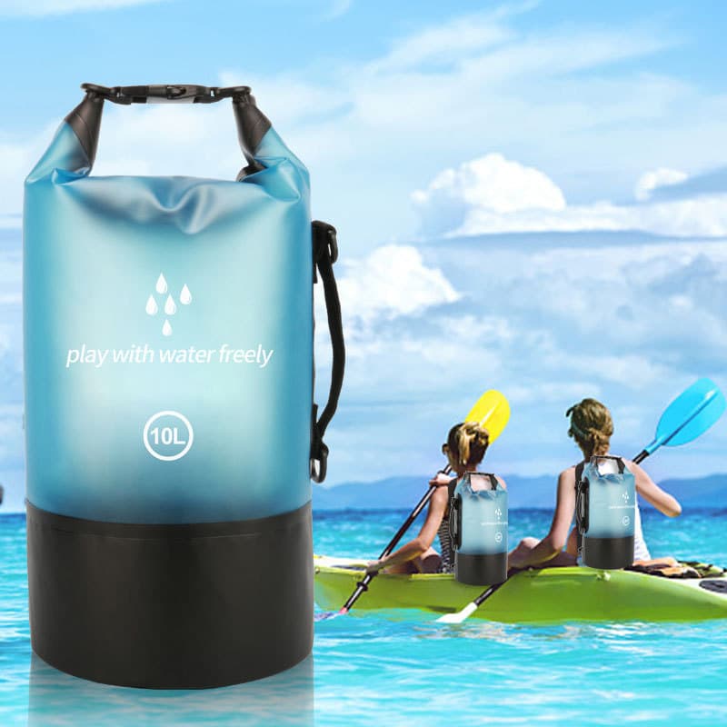 Bolsa balde à prova d'água com costura em pvc de grande capacidade, bolsa à prova d'água para atividades ao ar livre, na