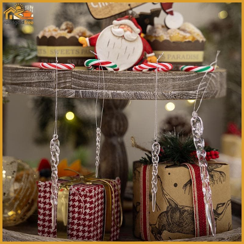 5/12 Pçs Simulação De Árvore De Natal Gelo Tira Pingente Acrílico Icicle Decoração Festiva Feriado Gota Ornamentos