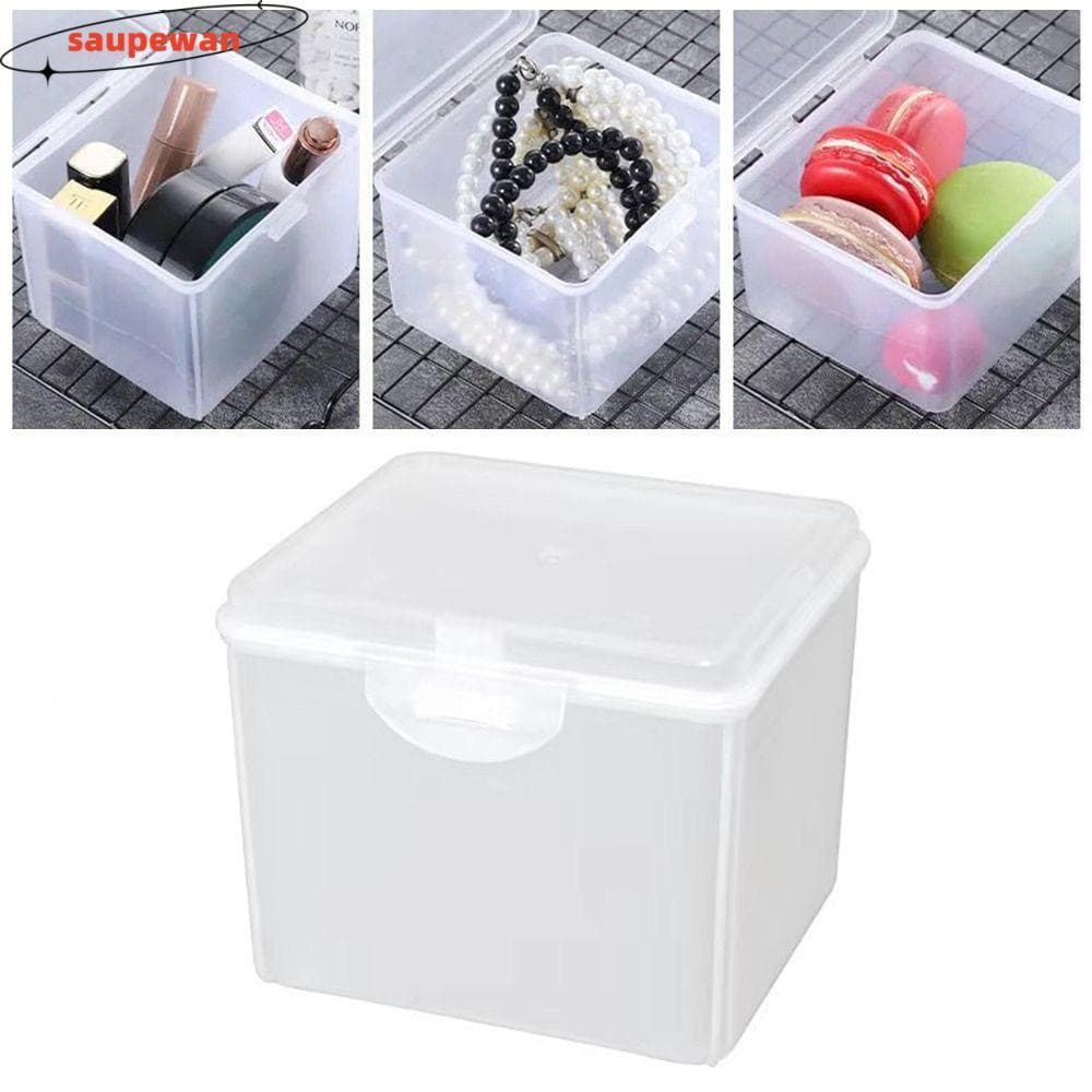 SAUPEWAN 1 Unidade De Caixa De Armazenamento , De Plástico Em Formato Retangular , Recipiente Multiuso Para Pequenas Coi