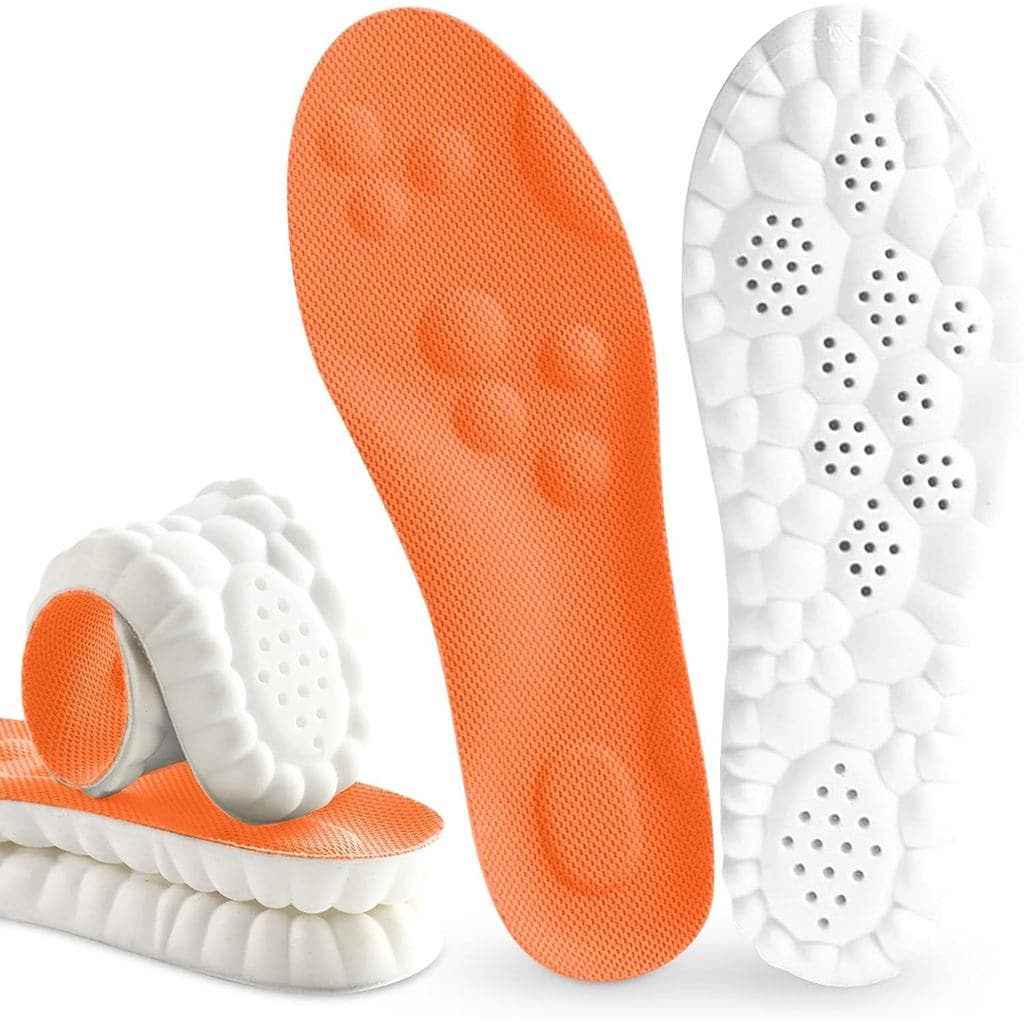 Palmilhas Steppers para Homens e Mulheres, Palmilhas de Espuma de Memória 4D, Palmilhas Ortopédicas de Massagem Steppers