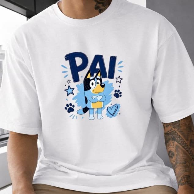 Camiseta Camisa Blusa Masculina 100%Algodão Bingo estilo versão Pai, estilosa lançamento