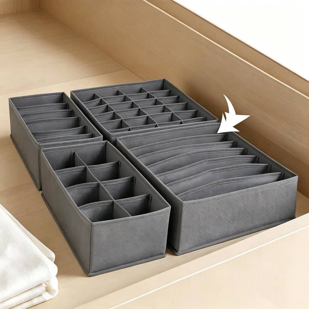 kit 4 pcs Caixa organizador de gavetas 24/7/6 para sutia /roupas/meia/chapéu/CuecaTNT REFORCADO DOBRAVEL Guarda-Roupa