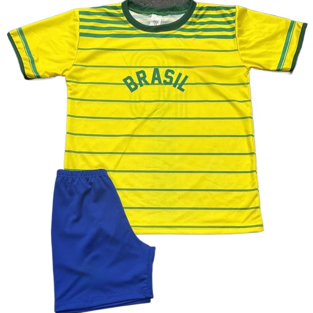 ENTREGA RAPIDA Conjunto infantil Camiseta e Shorts Camisa Brasil Bandeira Novo