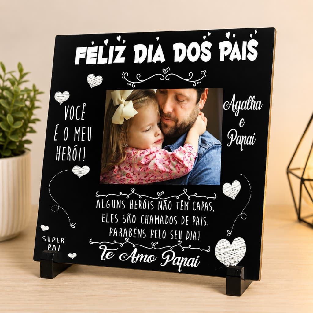 Azulejo Personalizado Dia dos Pais com Foto – Presente Criativo e Decoração Especial