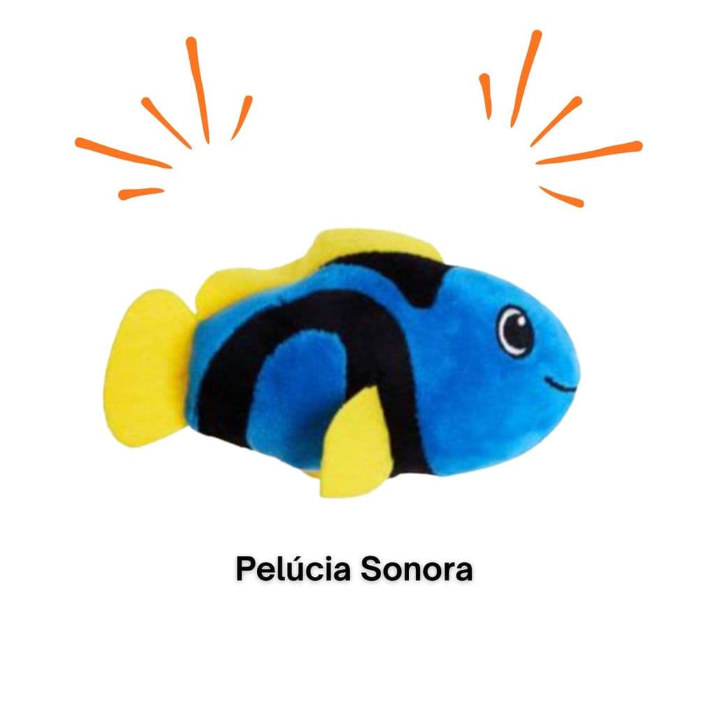 Brinquedo de Pelúcia mordedor para Pets em formato de Dori com Efeito Sonoro